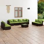 Salon de jardin (lot de 9) 3013635-4 Marron - Vert - Métal - Polyrotin - 60 x 30 x 60 cm