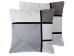 Coussin décoratif WEDELIA Noir - Gris - Blanc - Fibres naturelles - 45 x 12 x 45 cm