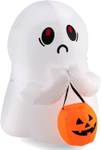 120cm Aufblasbarer Halloween-Geist Weiß - Textil - 120 x 120 x 100 cm
