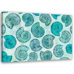 Wandbild Blau Muscheln 90 x 60 cm