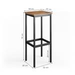 Tabouret de bar Fyrk lot de 2 Noir - Marron - Métal - 34 x 78 x 30 cm