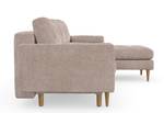 Esme Schlafsofa mit Chaiselongue Beige - Braun - Holzwerkstoff - Massivholz - Textil - Holzart/Dekor - Holz teilmassiv - 232 x 86 x 160 cm