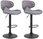 Tabouret de bar Las Vegas V2 Lot de 2 Gris lumineux - Noir