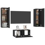 TV-Schrank 3er Set D748 Schwarz - Tiefe: 80 cm