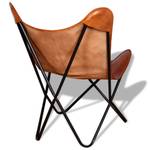 Stuhl 295619 Braun - Federn - Echtleder - 74 x 90 x 66 cm