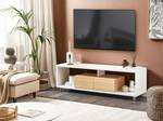 Meuble TV KNOX Marron - Blanc - Bois manufacturé - 159 x 50 x 39 cm