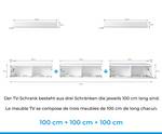 Mediawand TVLowboard BARGO 300 Weiß LED Weiß - Höhe: 180 cm
