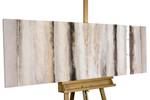 Acrylbild handgemalt Vanilla Sky Beige - Braun - Massivholz - Textil - 150 x 50 x 4 cm