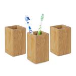 3 x Zahnputzbecher Bambus 3er Set - Bambus - Textil