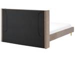 Lit double VILLETTE Beige - Noir - Taupe - Largeur : 185 cm