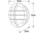 LED Außenwandleuchte Steckdose, Ø 31cm Schwarz