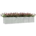 Garten-Hochbeet DE871 Silber - Metall - 80 x 80 x 400 cm