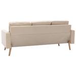 3-Sitzer-Sofa Creme Stoff Cremeweiß