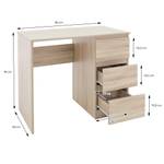 Schreibtisch 90x76x50 cm aus Holz Schwarz - Braun - Holzwerkstoff - 50 x 76 x 90 cm