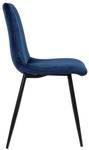 Chaise salle à manger Dijon Lot de 4 Bleu - Fourrure synthétique