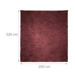 1 x Kuscheldecke Fleece bordeaux Rot - Textil - 220 x 1 x 220 cm