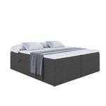 Boxspringbett mit Topper MARCE-BW Grau - Breite: 180 cm - H3