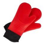 Ofenhandschuhe Silikon Schwarz - Rot - Kunststoff - Textil - 19 x 37 x 2 cm