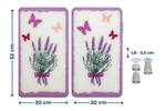 Abdeckplatte Lavendel-Bouquet (2er-Set) Glas - Mehrfarbig