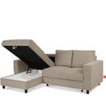 Ecksofa EGRET Beige - Armlehne beidseitig montierbar - Ecke davorstehend links - Ottomane davorstehend links