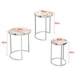 Set de 3 tables d'appoint Bornholm Imitation marbre blanc