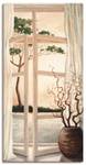 Leinwandbild Fensterblick Toskana 75 x 150 cm