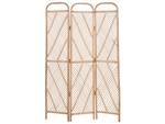 Paravent COSENZA Beige - Blau - Rattan - 106 x 180 x 3 cm