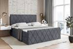 Boxspringbett LEPARO-Z Dunkelgrau - Breite: 160 cm - H3