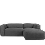 Ecksofa BUFFO 4-Sitzer Aschgrau - Breite: 237 cm - Armlehne beidseitig montierbar - Ecke davorstehend rechts - Ottomane davorstehend rechts