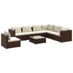 Garten-Lounge-Set (8-teilig) 3013636-7 Braun - Weiß - Metall - Polyrattan - 60 x 30 x 60 cm