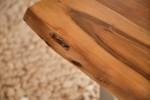 Couchtisch Baumkante Fuß Silber Couchtisch mit Baumkante Holz massiv Fuß silber 80x80x42,50cm ( B/T/H)
