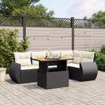 Gartensitzgruppe K6063(6-tlg) Schwarz - Massivholz - 69 x 62 x 62 cm