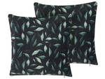 Coussin décoratif TOADFLAX Noir - Vert - Textile - 45 x 10 x 45 cm