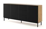 Kommode RavennaB 200x42x89 Beige - Schwarz