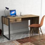 Schreibtisch Lost mit Metallfüße Walnuss Braun - Holzwerkstoff - 124 x 76 x 60 cm
