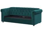 Canapé 3 places CHESTERFIELD Vert émeraude - Vert - Chêne foncé - 200 x 75 x 90 cm