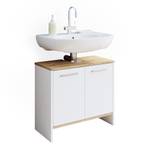 Waschtischunterschrank Elvio Weiß/Sono Braun - Weiß - Holzwerkstoff - 60 x 55 x 28 cm