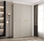 Drehtürenschrank Como 1 Beige - Gold - Hellgrau - 150 x 50 cm