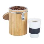 Kaffeedose Bambus Braun - Silber - Bambus - Kunststoff - 14 x 20 x 14 cm