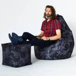 Tabouret pouf "Cube" 40x40x40cm Noir - Gris - Matière plastique - Textile - 40 x 40 x 40 cm