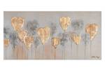 Acrylbild handgemalt Forest of Senses Gold - Silber - Massivholz - Textil - 120 x 60 x 4 cm