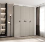 Drehtürenschrank Como 1 Beige - Schwarz - 180 x 50 cm