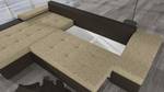 Ecksofa ONTARTO Beige - Braun - Ecke davorstehend links