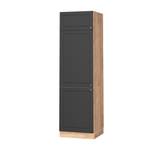 Armoire pour frigo Fame-Line 38403 Anthracite - Imitation chêne truffier de sonoma - 60 x 206 x 58 cm