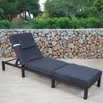 Chaise longue poly-rotin A51 Premium Anthracite - Gris