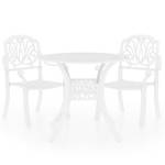 Bistroset (3-teilig) 3011681-1 Weiß - Metall - 90 x 74 x 90 cm