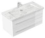 Badmöbel Marmor Carrara White Damo 100 Weiß - Holzwerkstoff - 45 x 50 x 100 cm