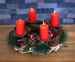 Holz mit MCW-H49 rot Kerzen Adventskranz