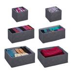 Schubladen Organizer 6er Set Grau - Papier - Textil - 28 x 12 x 28 cm