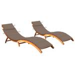 Chaise longue (lot de 2) 3012867-3 Taupe